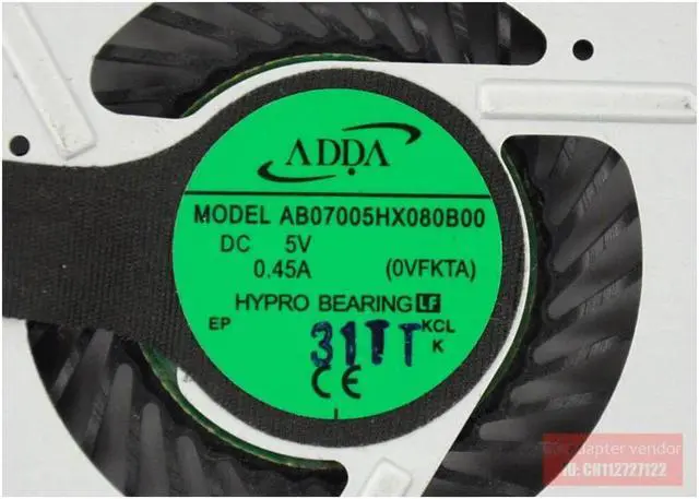 Alt view image 6 of 6 - New original ADDA AB07005HX080B00 0vfkta 5V 0.45A notebook cooling fan