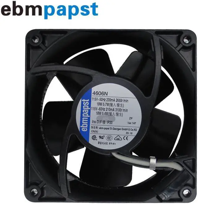 Main image of 4606N Germany EBM axial fan 119 x 119 x 38mm 180m3/h 115V AC 18W Cooling fan