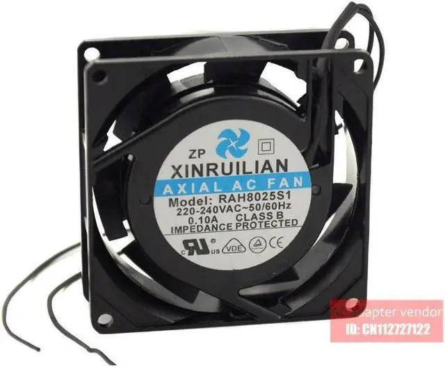 Alt view image 2 of 3 - RUILIAN SCIENCE XINRUILIAN RAH8025S1 220\/240V 0.10A 8025 Aluminum frame cooling fan