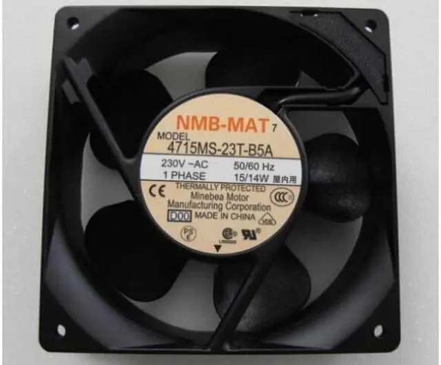 Alt view image 2 of 2 - Genuine new NMB1238 230V 12CM axial fan 4715MS-23T-B5A overheat protection fan