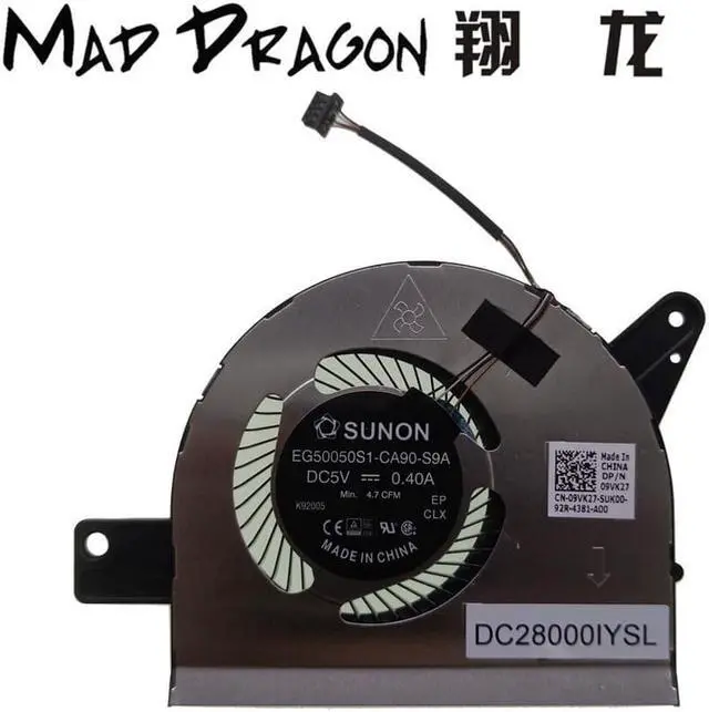 Alt view image 2 of 6 - MAD DRAGON Brand laptop new CPU Heatsink Fan cpu cooling fan For Dell Latitude 5580 DC28000IYS0 EG50050S1-CA90-S9A 09VK27 9VK27