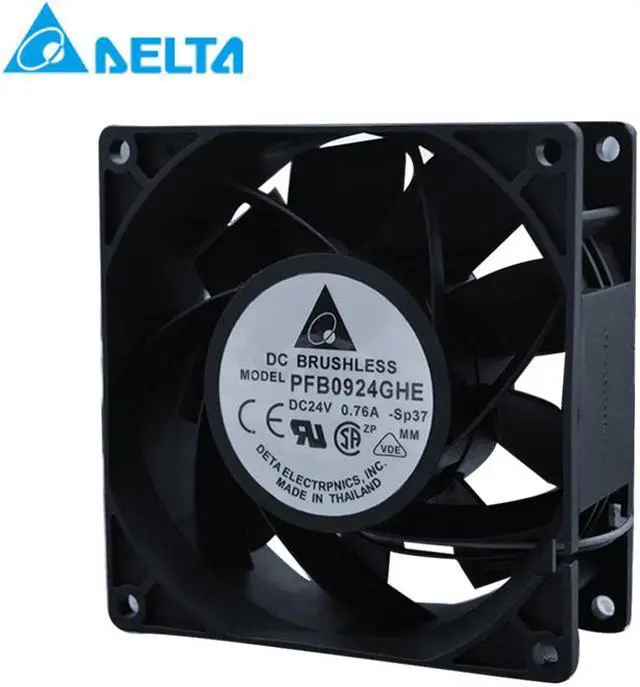 Alt view image 2 of 2 - Delta PFB0924GHE 24V 0.76A ABB ACS510/550 Inverter Fan 9238 9CM Axial fan