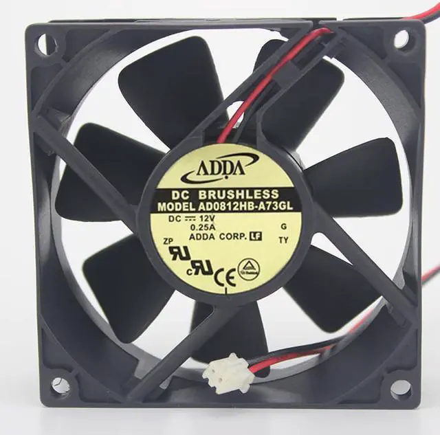 Alt view image 2 of 2 - Genuine AD0812HB-A73GL brand new original ADDA 8025 12V 0.25A three wire fan dual projector