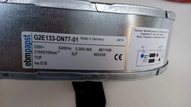 Alt view image 2 of 3 - G2E133-DN77-01 new coolerair cooling NEW new original turbo centrifugal blower 88W 0.39A