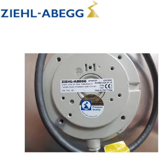 Alt view image 3 of 4 - RH45M-VDK.4F.1R Germany ZIEHL-ABEGG frequency converter centrifugal fan 450mm 350W 400V cooling fan