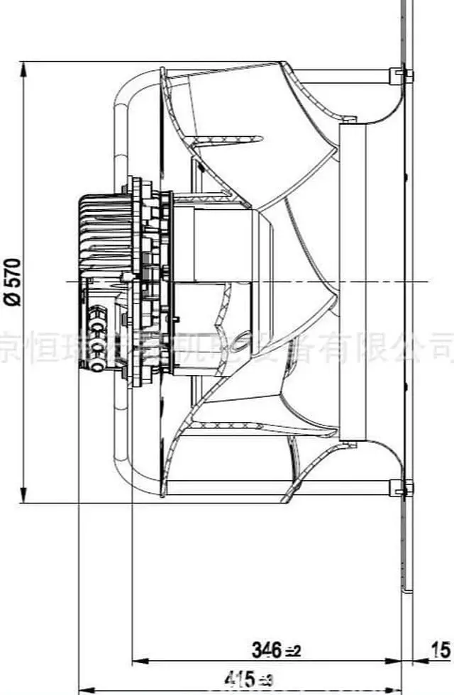 Alt view image 2 of 2 - K3G560-RB31-71/F03 Germany ebm imported 560mm 4.43A 1650rmp 2900W 400V centrifugal fan