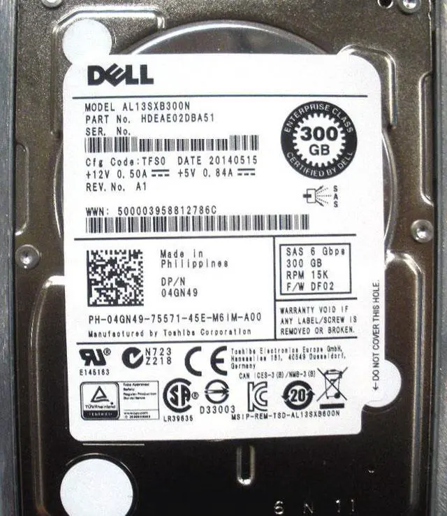Alt view image 3 of 12 - Dell 4GN49 300 GB Hard Drive - 2.5" Internal - SAS (6Gb/s SAS)