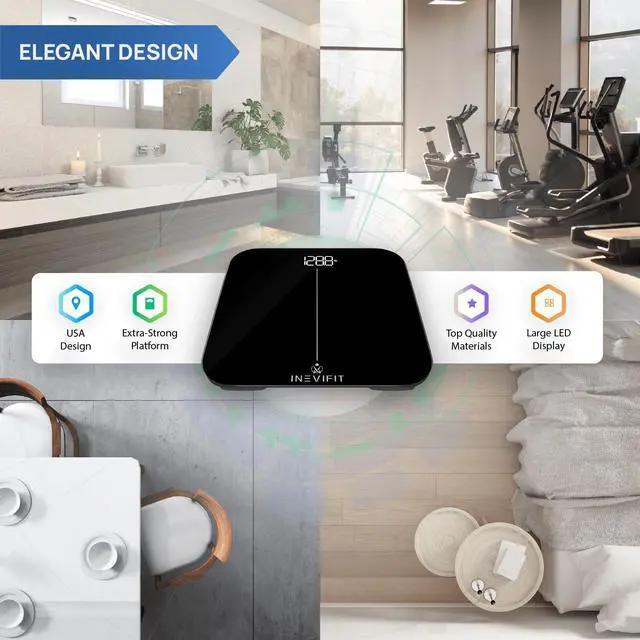 Alt view image 7 of 7 - INEVIFIT Smart Premium Bathroom Scale with Bluetooth and Free Tracking INEVIFIT APP