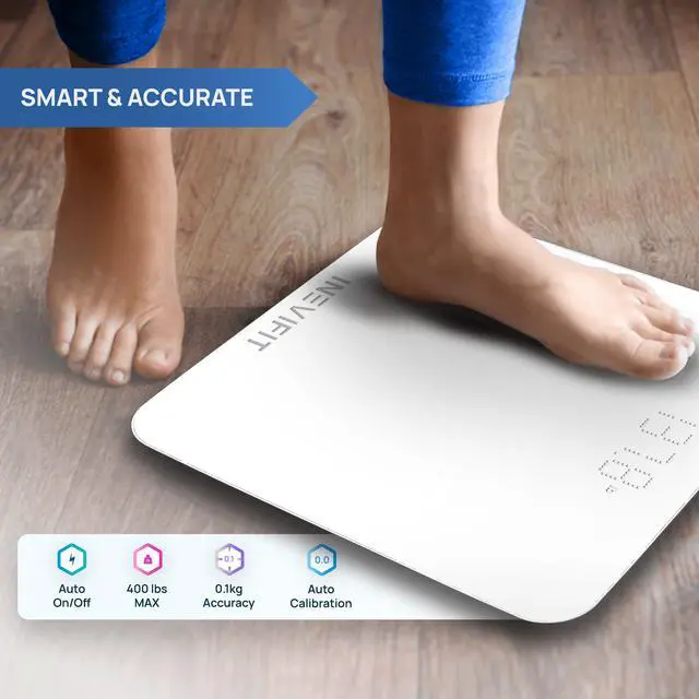 Alt view image 6 of 7 - INEVIFIT Smart Premium Bathroom Scale with Bluetooth and Free Tracking INEVIFIT APP 11.8 x 11.8 inch