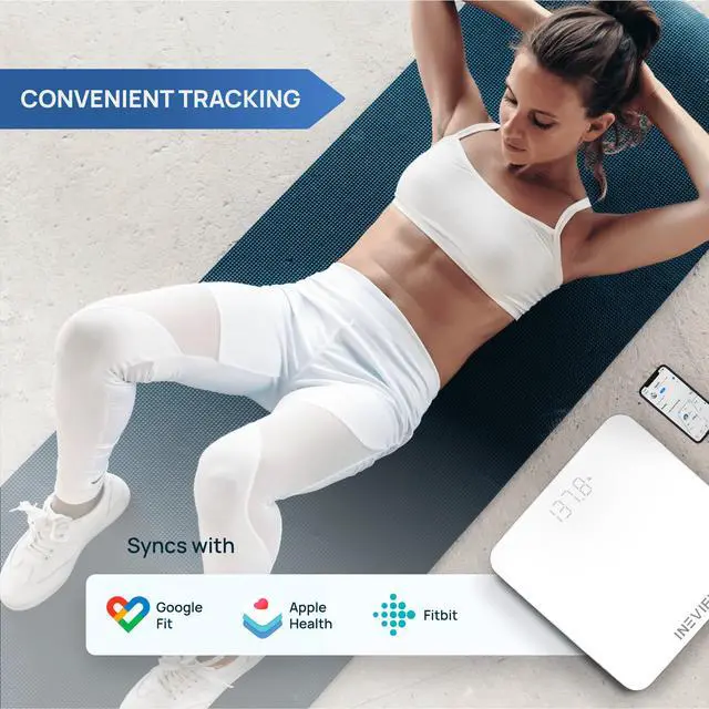 Alt view image 5 of 7 - INEVIFIT Smart Premium Bathroom Scale with Bluetooth and Free Tracking INEVIFIT APP 11.8 x 11.8 inch