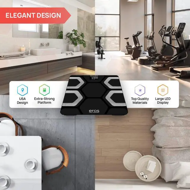 Alt view image 7 of 7 - INEVIFIT Eros Bluetooth Smart Body Fat Scale with Free Tracking Eros Scale APP