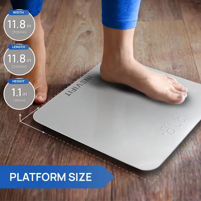 Alt view image 4 of 6 - INEVIFIT BATHROOM SCALE, Highly Accurate Digital Bathroom Body Scale, Measures Weight for Multiple Users