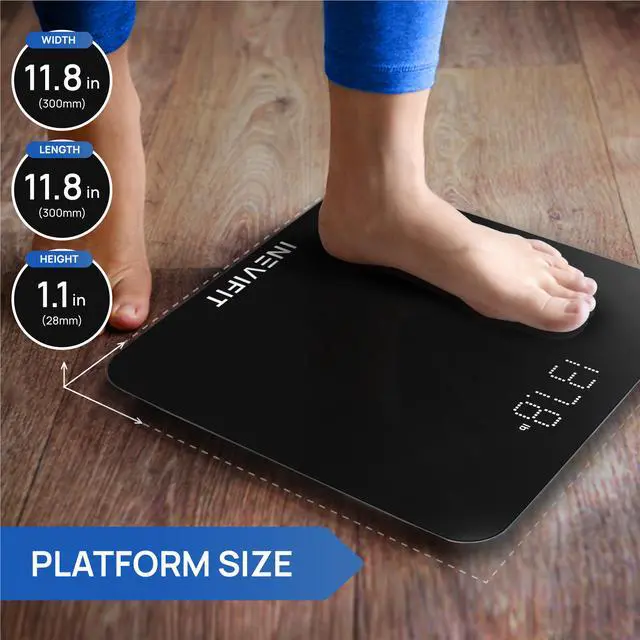 Alt view image 4 of 6 - INEVIFIT BATHROOM SCALE, Highly Accurate Digital Bathroom Body Scale, Measures Weight for Multiple Users