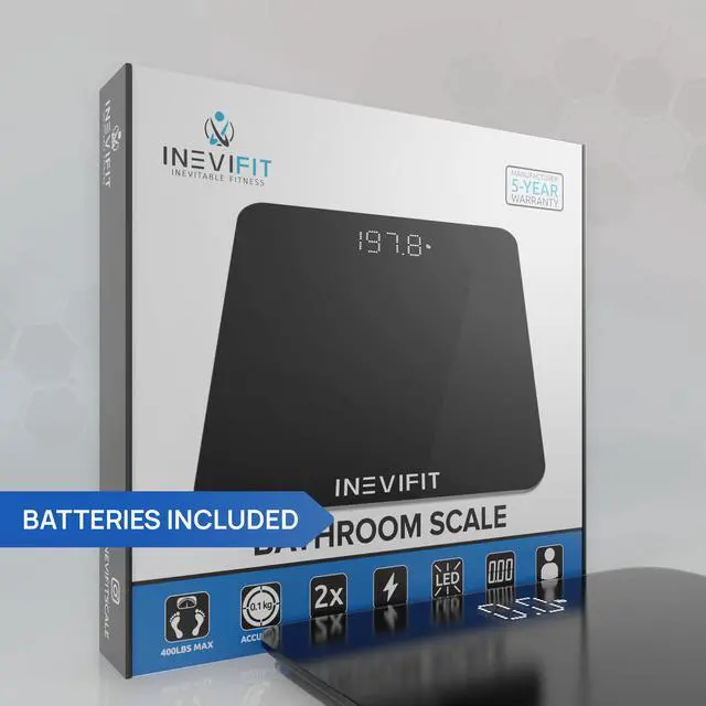 Alt view image 5 of 6 - INEVIFIT BATHROOM SCALE, Highly Accurate Digital Bathroom Body Scale, Measures Weight for Multiple Users