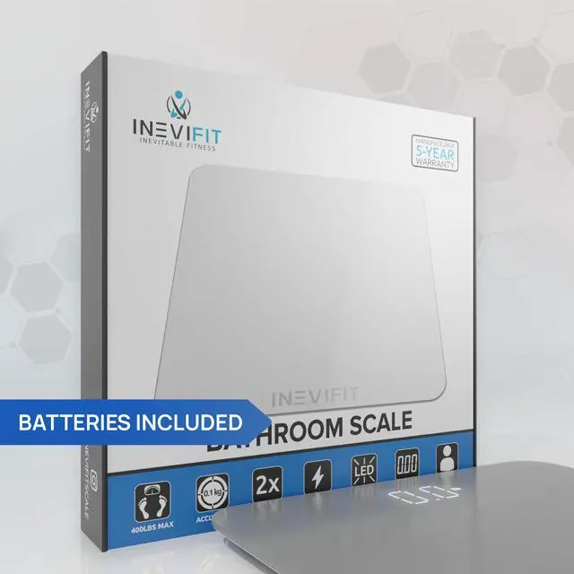 Alt view image 5 of 6 - INEVIFIT BATHROOM SCALE, Highly Accurate Digital Bathroom Body Scale, Measures Weight for Multiple Users