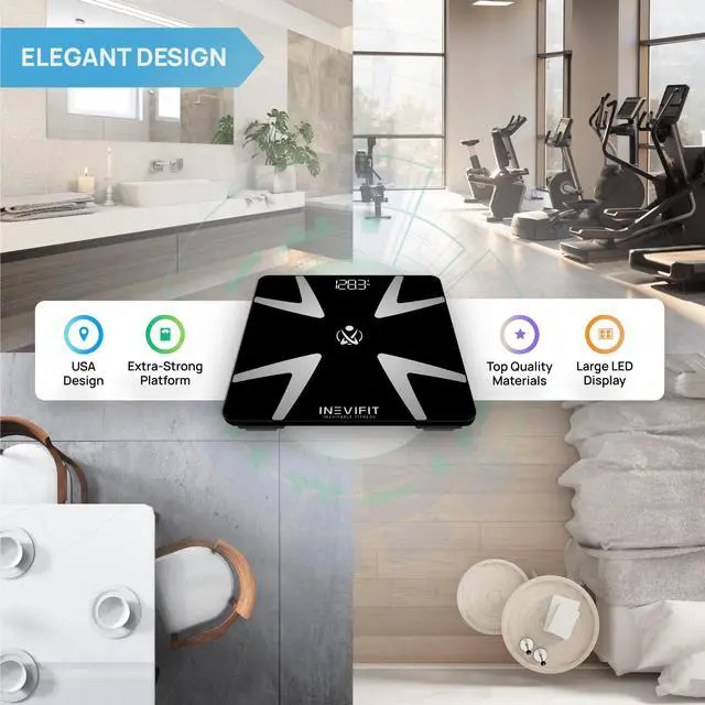 Alt view image 7 of 7 - INEVIFIT Smart Body Fat Scale with Bluetooth and Free Tracking INEVIFIT APP
