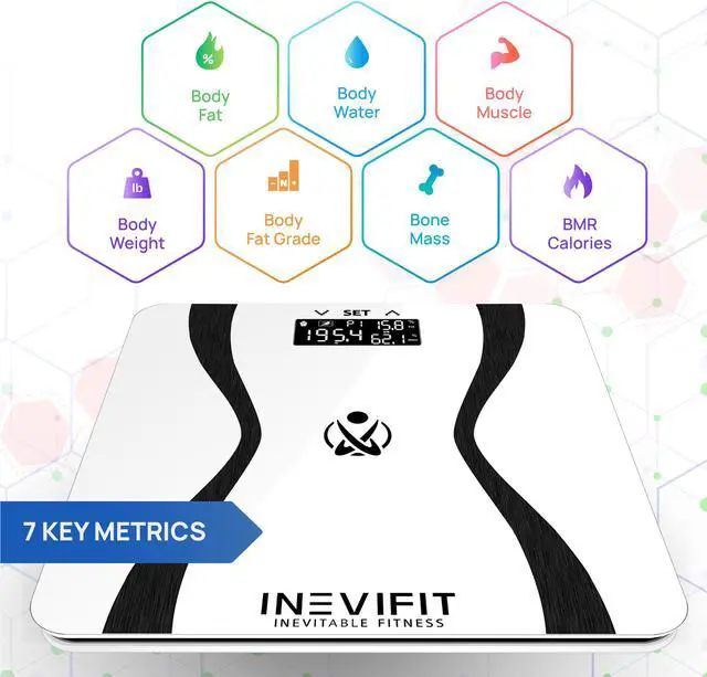Alt view image 2 of 7 - INEVIFIT Body Fat Scale with Digital Body Composition Analyzer and Body Weight