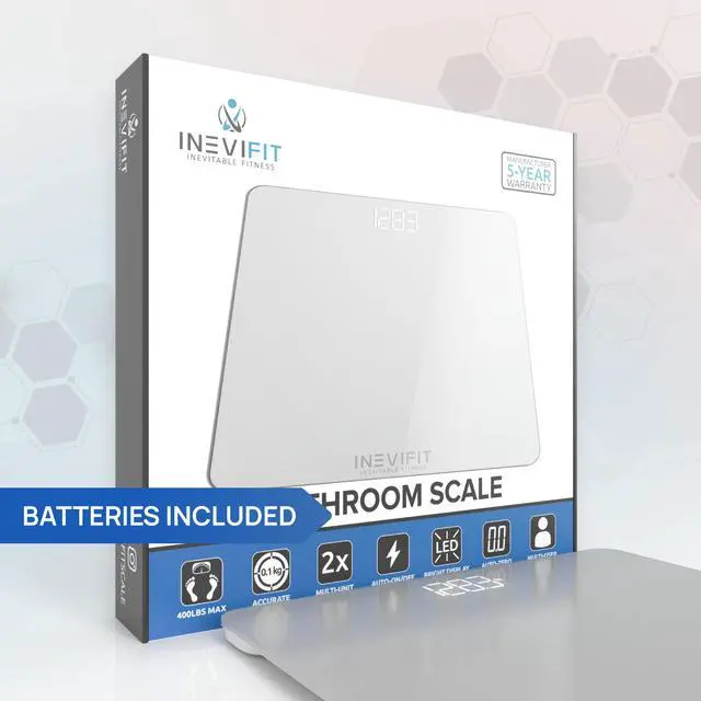Alt view image 5 of 6 - INEVIFIT BATHROOM SCALE, Highly Accurate Digital Bathroom Body Scale, Measures Weight for Multiple Users