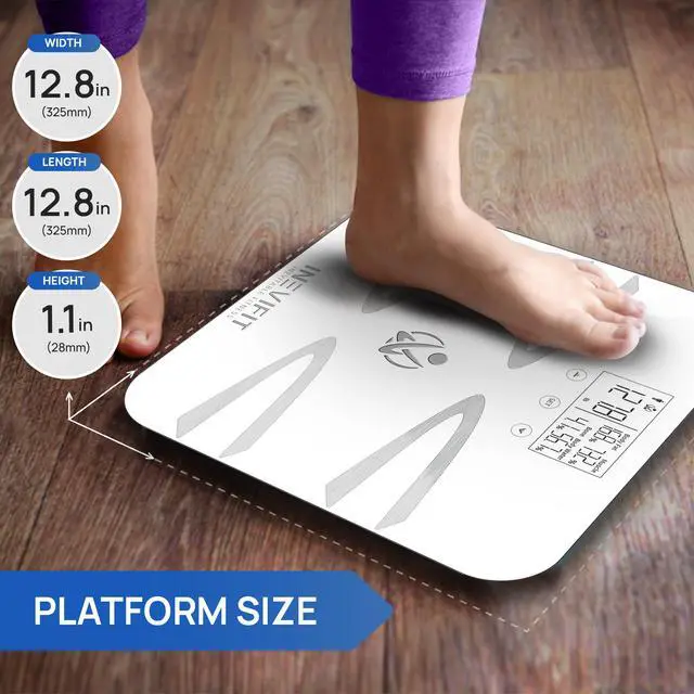 Alt view image 4 of 7 - INEVIFIT BODY-ANALYZER SCALE, Highly Accurate Digital Bathroom Body Composition Analyzer, Measures Weight, Body Fat, Water, Muscle, BMI, Visceral Fat & Bone Mass for 10 Users