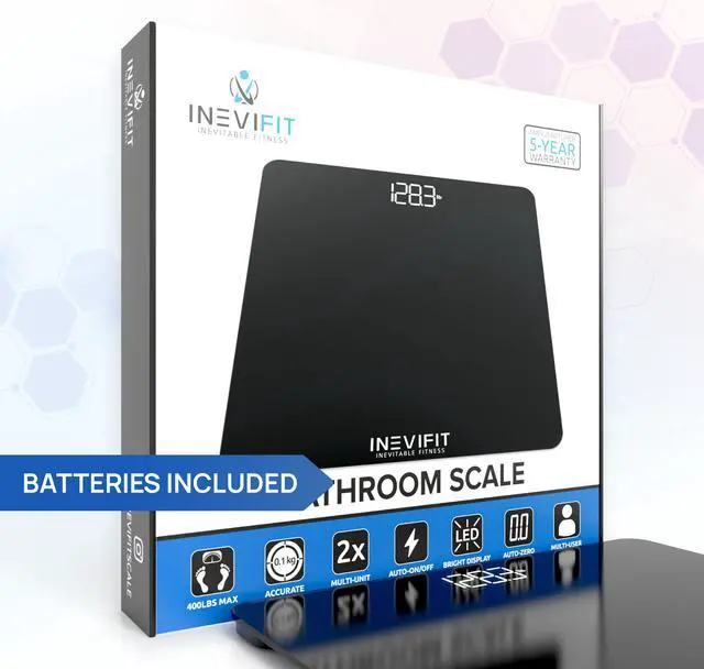 Alt view image 5 of 6 - INEVIFIT BATHROOM SCALE, Highly Accurate Digital Bathroom Body Scale, Measures Weight for Multiple Users