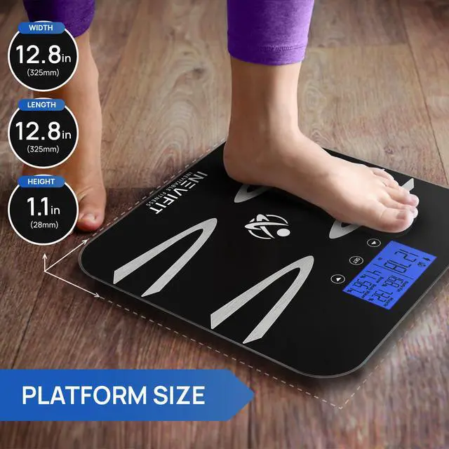 Alt view image 4 of 7 - INEVIFIT BODY-ANALYZER SCALE, Highly Accurate Digital Bathroom Body Composition Analyzer, Measures Weight, Body Fat, Water, Muscle, BMI, Visceral Fat & Bone Mass for 10 Users
