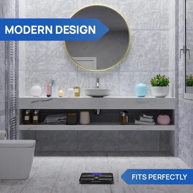 Alt view image 7 of 7 - INEVIFIT BODY-ANALYZER SCALE, Highly Accurate Digital Bathroom Body Composition Analyzer, Measures Weight, Body Fat, Water, Muscle, BMI, Visceral Fat & Bone Mass for 10 Users