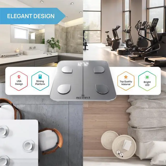 Alt view image 7 of 7 - INEVIFIT Smart Body Composition Scale with Bluetooth and Free Tracking INEVIFIT APP