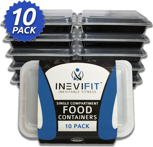 Main image of INEVIFIT Meal Prep Single Compartment BPA FREE, Premium Food Storage Containers, Durable & Reusable, 28 oz. Stackable 10 Pack, Microwaveable & Dishwasher Safe, Leak Resistant Bento Lunch Box