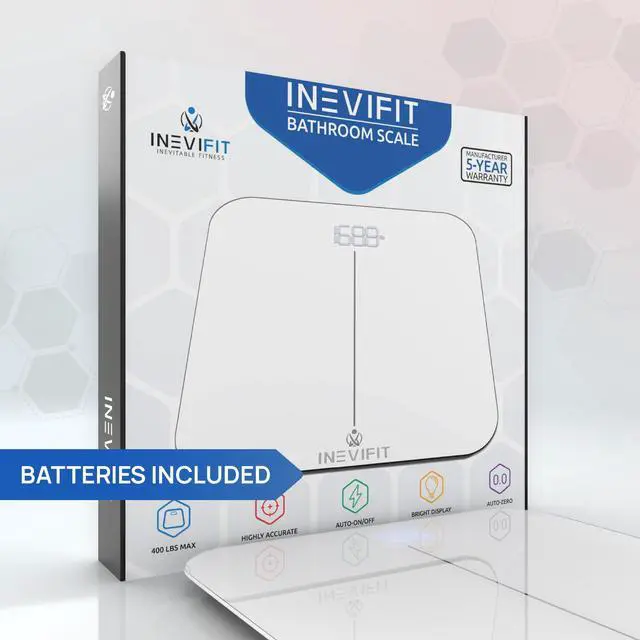 Alt view image 5 of 6 - INEVIFIT Bathroom Scale, Highly Accurate Digital Body Weight Scale Up to 400lbs. Includes 5-Year Warranty
