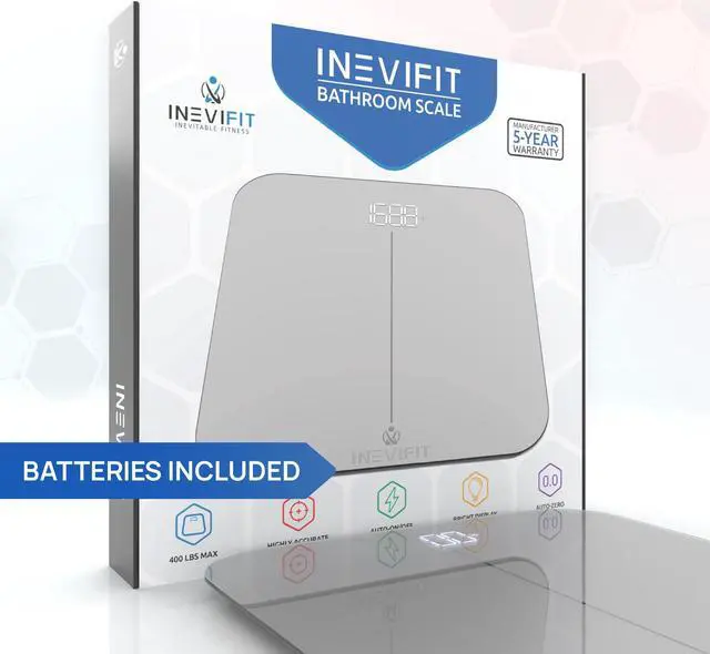 Alt view image 5 of 6 - INEVIFIT Bathroom Scale, Highly Accurate Digital Body Weight Scale Up to 400lbs. Includes 5-Year Warranty