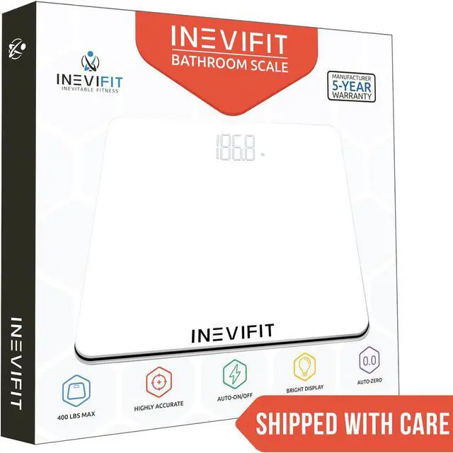 Alt view image 4 of 7 - INEVIFIT Bathroom Scale, Highly Accurate Digital Body Weight Scale Up to 400lbs. Includes 5-Year Warranty