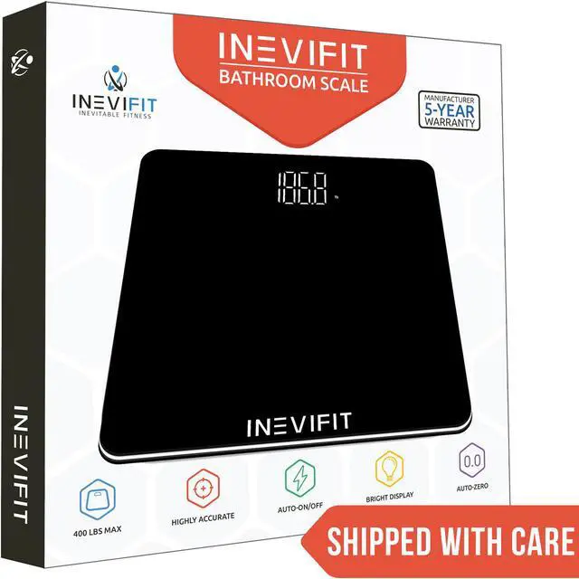 Alt view image 4 of 7 - INEVIFIT Bathroom Scale, Highly Accurate Digital Body Weight Scale Up to 400lbs. Includes 5-Year Warranty