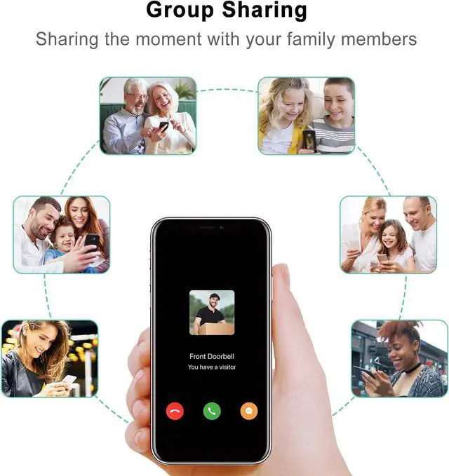 Alt view image 6 of 7 - Silarius SIL-DOORBELL2MPBSDB 2MP, WiFi Battery Powered Smart Doorbell Camera + Chime (Outdoor IP65), Cloudedge app, Include 16G SD Card , w/ one extra pair of 18650 Battery