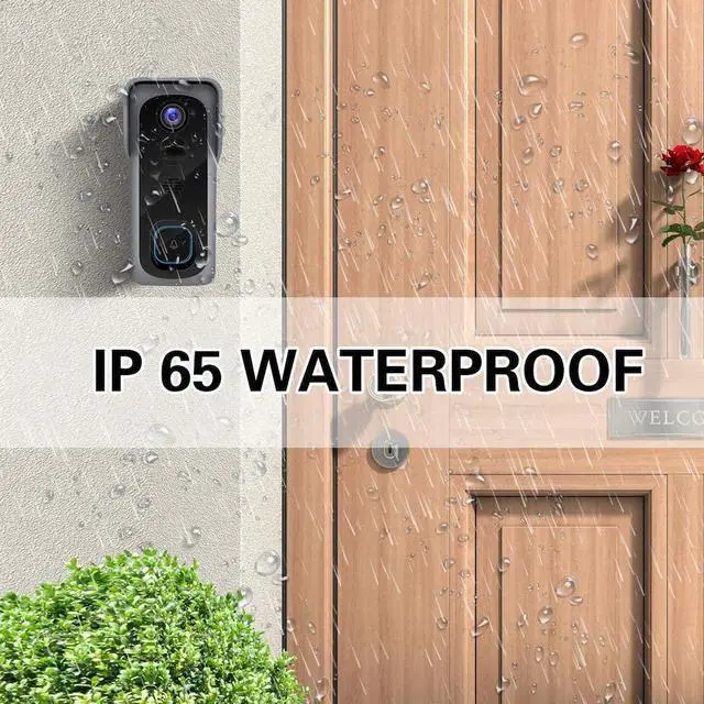Alt view image 7 of 7 - Silarius SIL-DOORBELL2MPBSDB 2MP, WiFi Battery Powered Smart Doorbell Camera + Chime (Outdoor IP65), Cloudedge app, Include 16G SD Card , w/ one extra pair of 18650 Battery