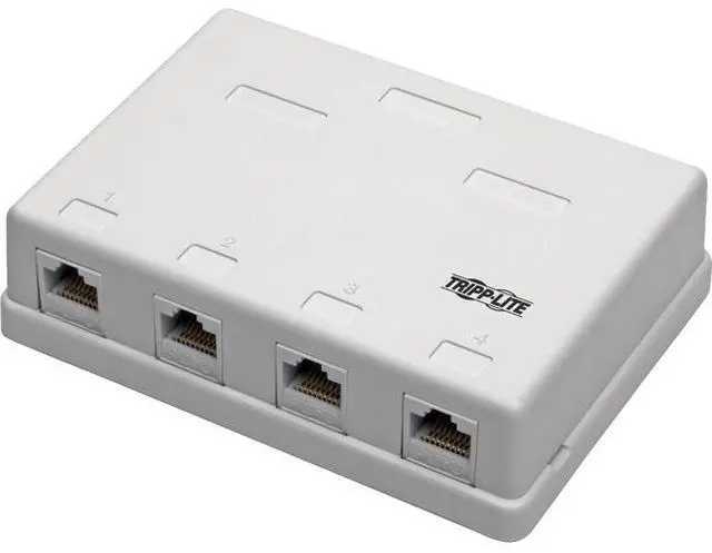 Alt view image 2 of 17 - Tripp Lite Cat6 Surface-Mount Box 4-Port Unshielded 110 Idc Punchdown Rj45