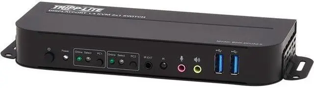 Alt view image 8 of 19 - TRIPP LITE B005-DPUA2-K 2-Port DisplayPort/USB KVM Switch - 4K 60 Hz, HDR, HDCP 2.2, IR, DP 1.4, USB Sharing, USB 3.0 Cables