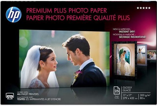 Alt view image 7 of 14 - HP Premium Plus Photo Paper, Glossy, 80 lb, 11 x 17 in. (279 x 432 mm), 25 sheets CV065A