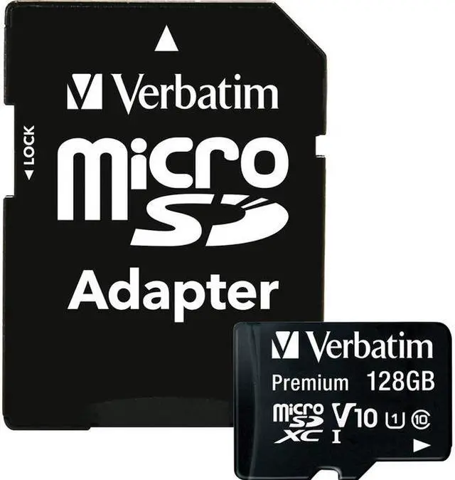 Alt view image 7 of 20 - Verbatim 128GB Premium microSDXC Memory Card with Adapter, UHS-I Class 10 - TAA Compliant - Class 10/UHS-I (U1) - 45 MB/s Read1 Pack