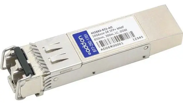 Alt view image 3 of 10 - AddOn HP 455883-B21 Compatible 10GBase-SR SFP+ Transceiver (MMF, 850nm, 300m, LC, DOM)