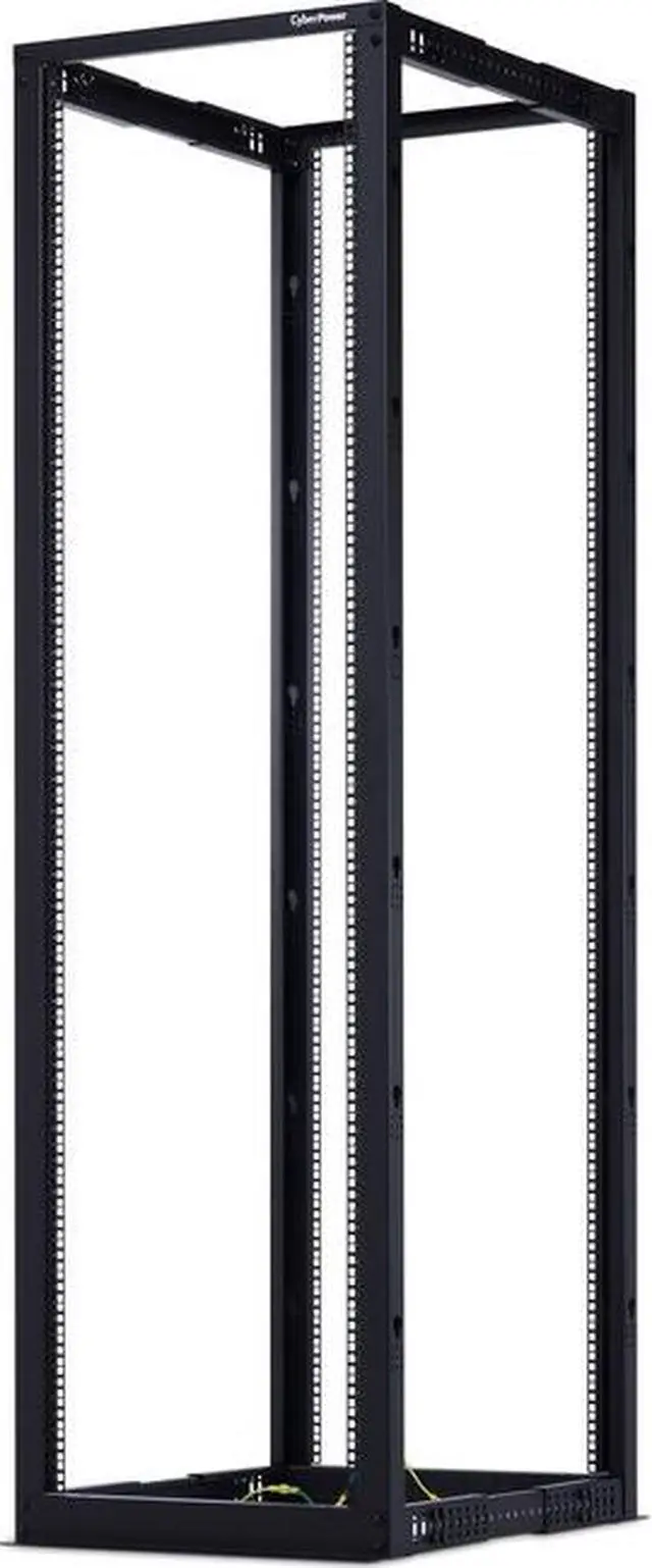 Alt view image 6 of 11 - CyberPower - CR45U40001 - CyberPower 4-post Open Frame 19 Rack - 19 45U Wide x 40 Deep Floor Standing - Black - 1760 lb