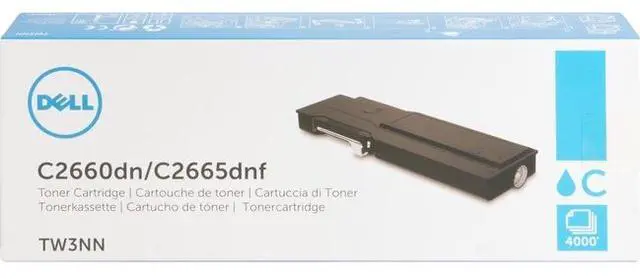 Alt view image 3 of 6 - Dell High Yield Cyan Toner Cartridge (OEM# 593-BBBT) (4 000 Yield) TW3NN