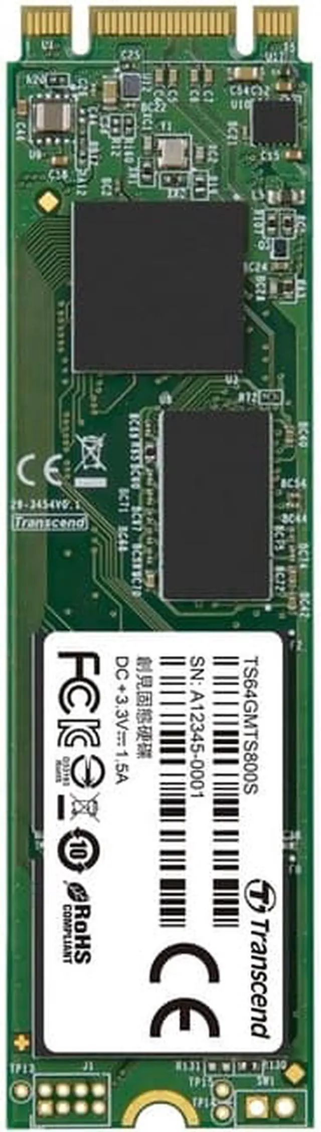 Alt view image 9 of 12 - Transcend TS64GMTS800S 64Gb Ssd Sata M.2 2280 Mlc