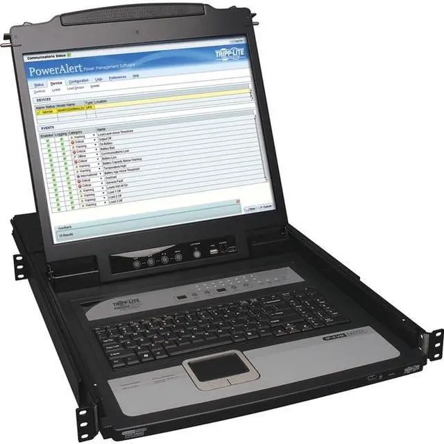 Alt view image 3 of 8 - Tripp Lite 16-Port 1U Rack-Mount Console IP KVM Switch with 19 in. LCD (B020-U16-19-IP)