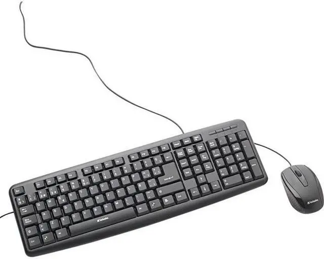 Alt view image 4 of 12 - Verbatim Slim Corded USB Keyboard and Mouse - Black (Spanish)