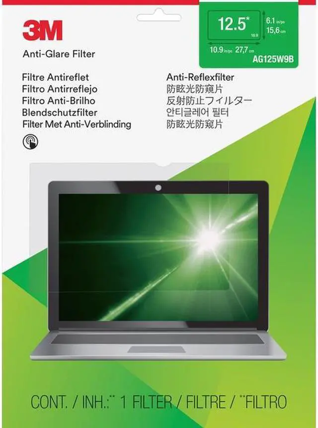Alt view image 6 of 10 - 3M AG12.5W9 3M Standard Screen Filter - Notebook