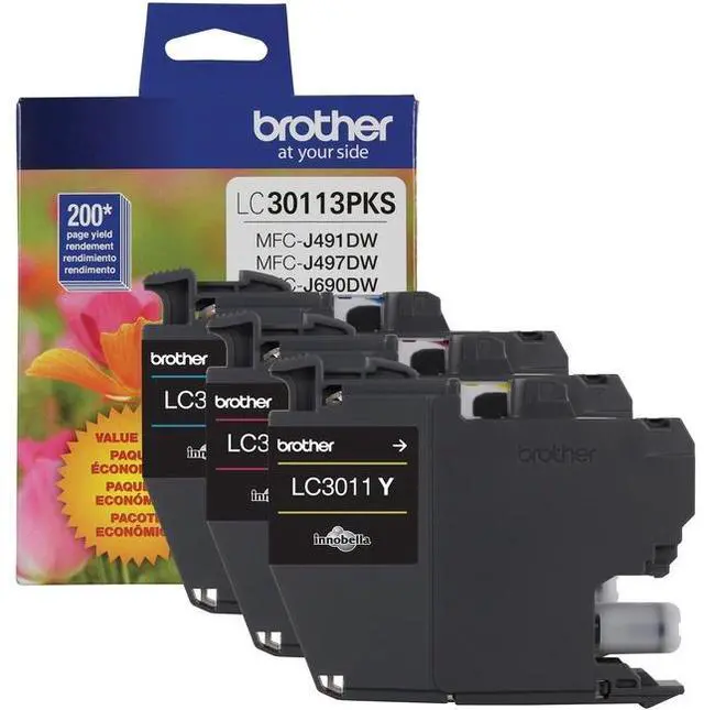 Alt view image 2 of 18 - Brother LC30113PKS Ink Cartridge - Combo Pack - Cyan/Magenta/Yellow