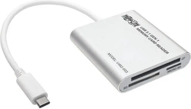 Alt view image 8 of 15 - Tripp Lite U452-003 USB 3.1 Gen 1 USB Type-C (USB-C) Multi-Drive Smart-Card Flash-Memory Media Reader/Writer (U452-003)