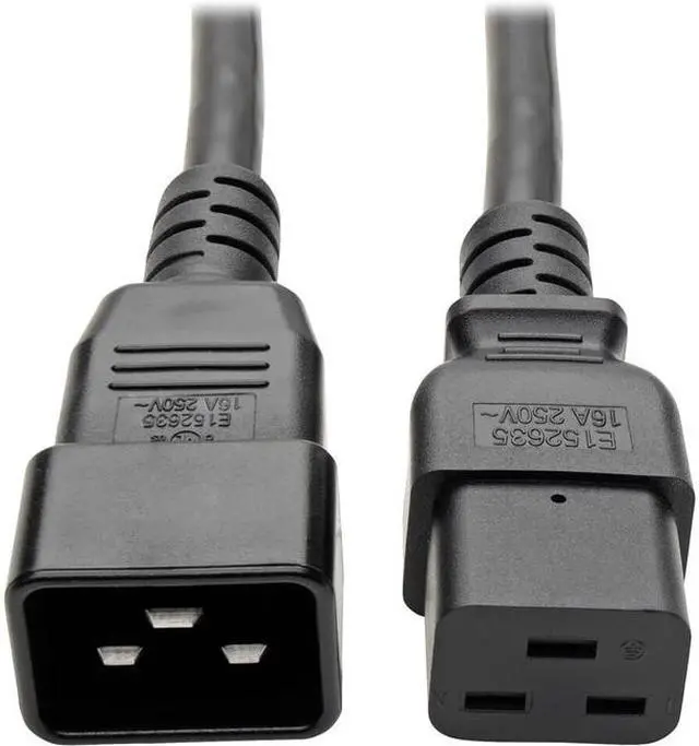 Alt view image 7 of 20 - Tripp Lite Heavy-Duty Power Extension Cord, 15A, 14 AWG (IEC-320-C19 to IEC-320-C20), 3 ft. (1 m) (P036-003-15A)