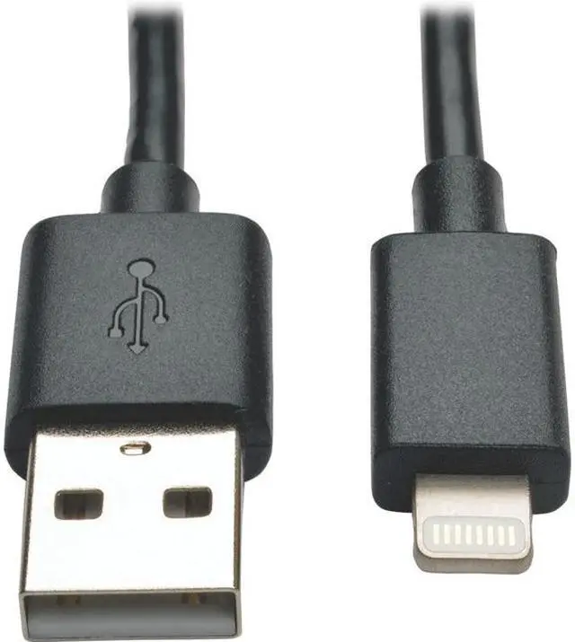 Alt view image 6 of 14 - Tripp Lite M100-10N-BK-10 Black MFi Certified Lightning to USB Cable Sync Charge Apple iPhone iPod iPad 10pc