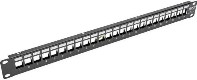 Alt view image 7 of 13 - Tripp Lite 1U Patch Panel Rackmount 24-Port Shielded Blank Keystone, Multimedia, RJ45 Ethernet, USB, HDMI Cat5e Cat6 (N062-024-KJ-SH)